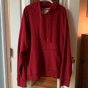Russell Vintage Raw Hem‎ Red Hoodie